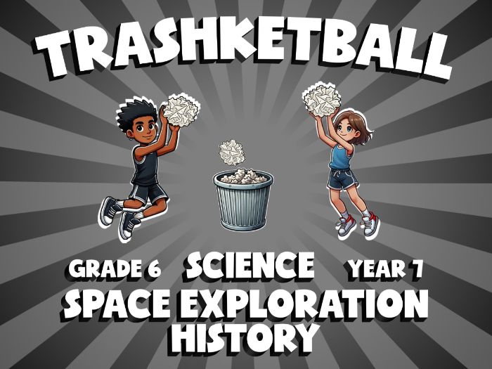 Space Exploration History TRASHKETBALL Science Game | No-Prep Year 7 Review Activity