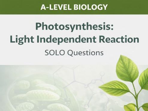 Photosynthesis. LIR. SOLO Questions with ANSWERS. AQA A-Level Biology