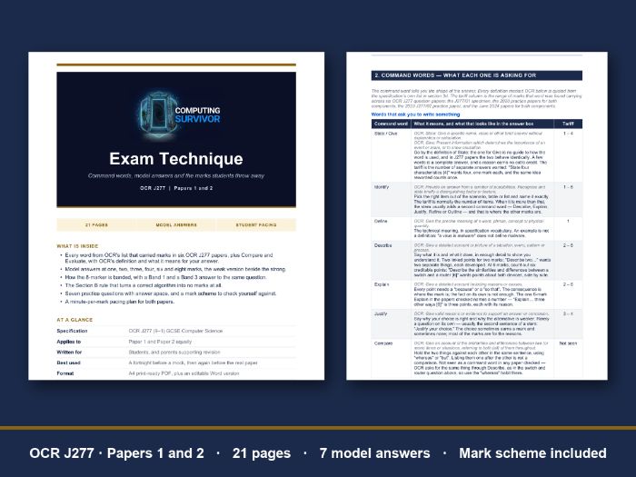 OCR J277 Exam Technique & Command Words