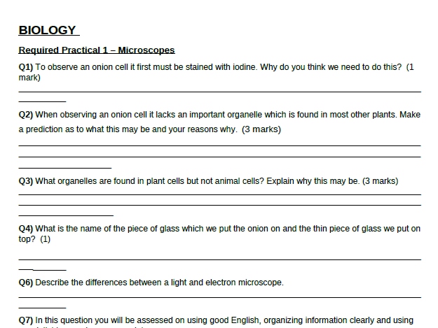 AQA GCSE Triple Science - All Required Practicals Exam Questions