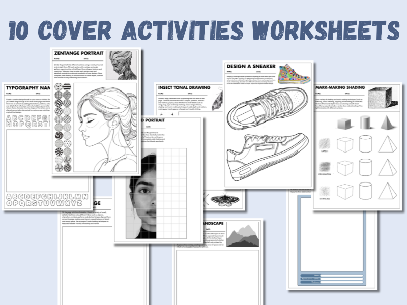 10 Art Cover Activities Worksheets