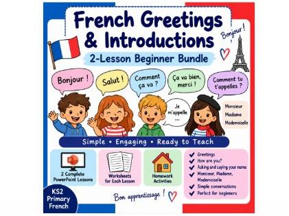 French Greetings & Introductions with audios | 2-Lesson Beginner Bundle