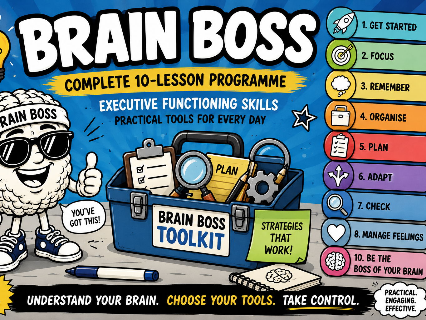 Brain Boss – Complete 10-Lesson Executive Functioning Programme