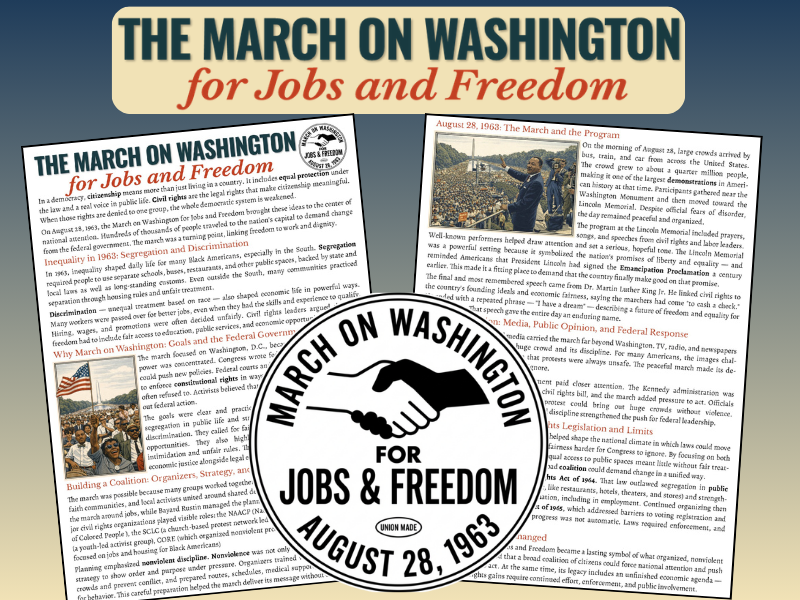 March on Washington Differentiated Texts