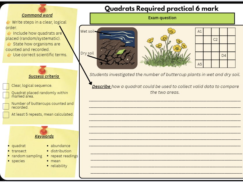 GCSE Biology 2 Quadrats Required Practicals (Duo Pack) – GCSE Biology AQA Paper 2