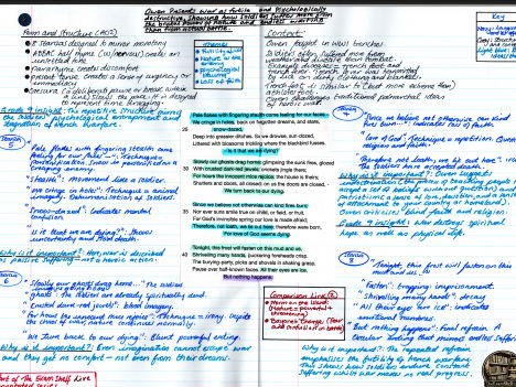 Exposure by Wilfred Owen: GCSE Live Annotation Model (2x A3) Power and Conflict Poetry Grade 7-9