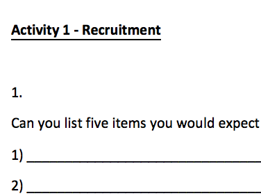 Worksheet: Part time workers/contract of employment