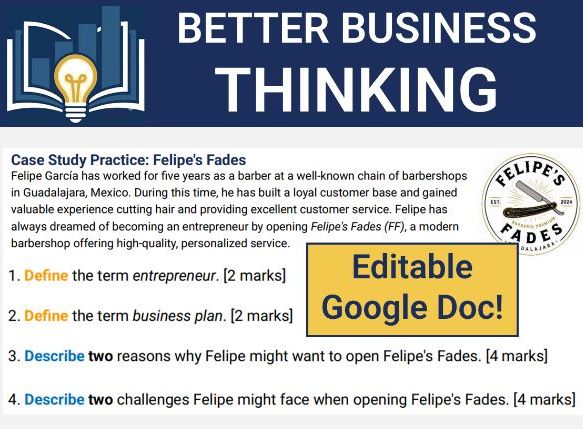 IB Business - 1.1 Entrepreneurship Case Study (Editable Google Doc)