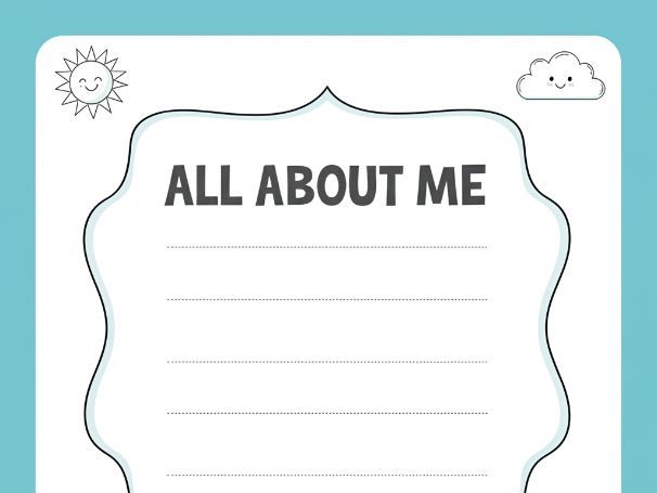 All About Me Worksheet for Kids back-to-school