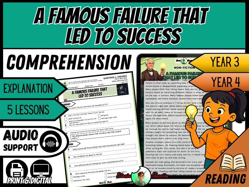 A Famous Failure That Led to Success | Reading Comprehension | Year 3/4