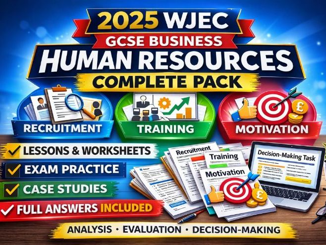 WJEC GCSE Business (2025 Spec) – Unit 3.5 Fuman Resource - Lessons, Worksheets + Answers