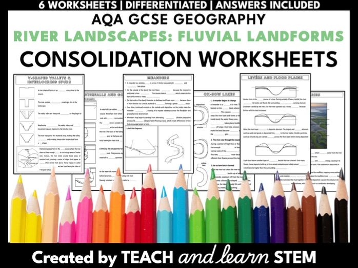 River Landscape: Fluvial Landforms | GCSE AQA Geography Consolidation Summary Worksheets