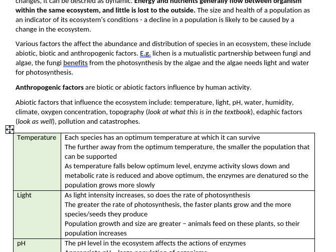 Edexcel A-level Biology Topic 5 'On the Wild Side' notes