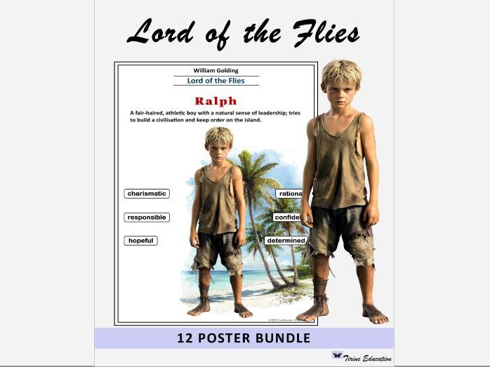 Lord of the Flies, English Literature, 12 Character Summary and Analysis Posters