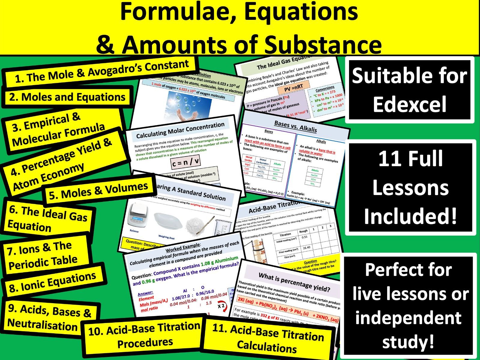 Formulae, Equations and Amounts of Substance