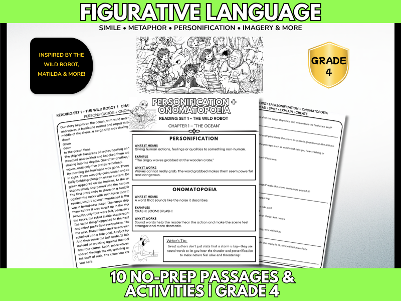 Figurative Language Reading Comprehension & Literary Devices | Year 4 | KS2 English