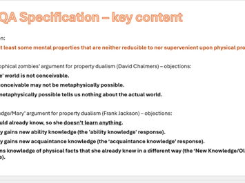 AQA A Level Philosophy Dualisms Revision PPT & handout