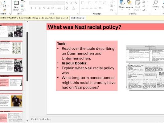 OCR B GCSE History living under nazi rule lesson 11-nazi racial policy ...