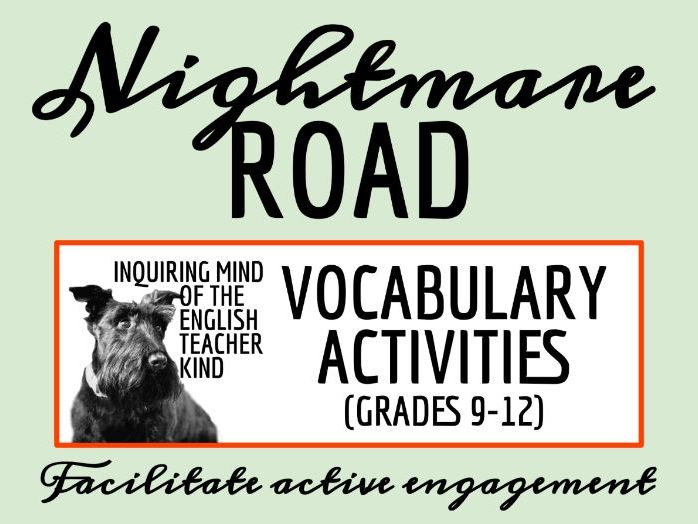 "The Nightmare Road" by Florence Crow Vocabulary Games (Halloween Short Story)