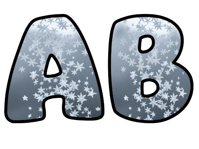 Snowflakes Ice Cold Classroom Display | Lettering Set | Upper & Lowercase, 0-9 and Signs