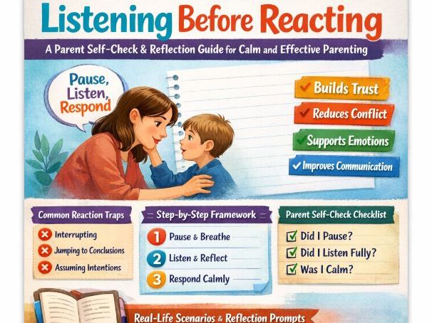 Listening Before Reacting: A Parent Self-Check & Reflection Guide for Calm and E
