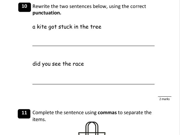 SPAG: Year 2 Vocabulary, Grammar and Punctuation Assessment TEST B