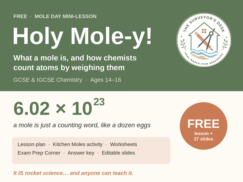 Holy Mole-y! Mole Day Mini-Lesson | The Mole & Avogadro Constant | GCSE & IGCSE Chemistry | FREE