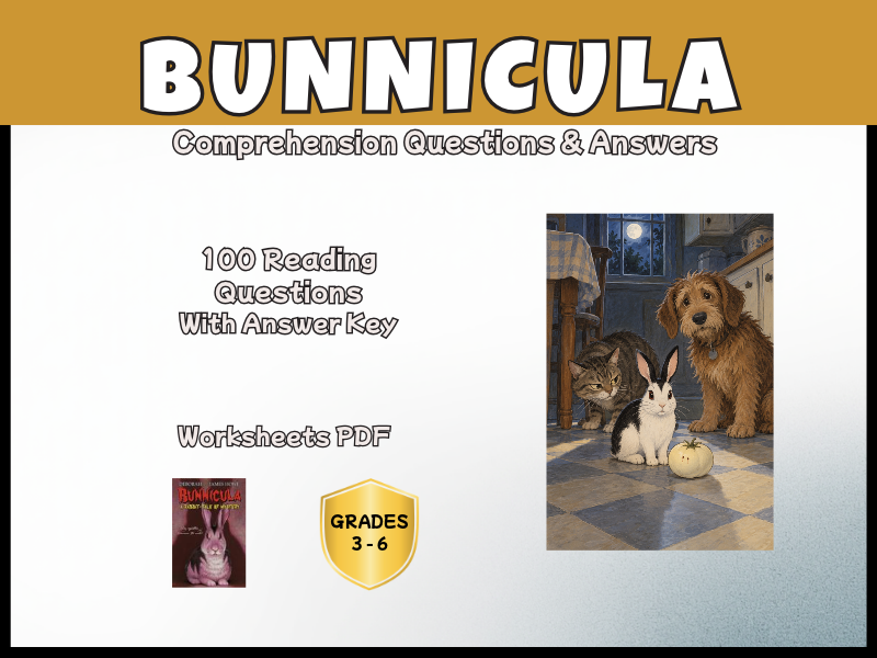 Bunnicula Reading Comprehension Questions & Answers | Years 3-6 English PDF