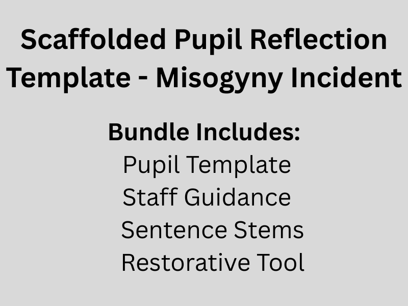 Scaffolded Pupil Reflection Template - Misogyny Incident
