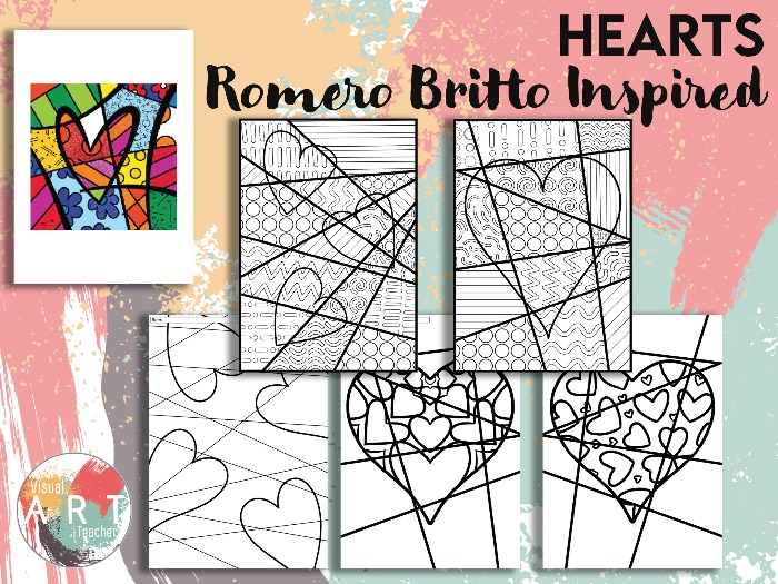 Romero Britto Inspired Hearts