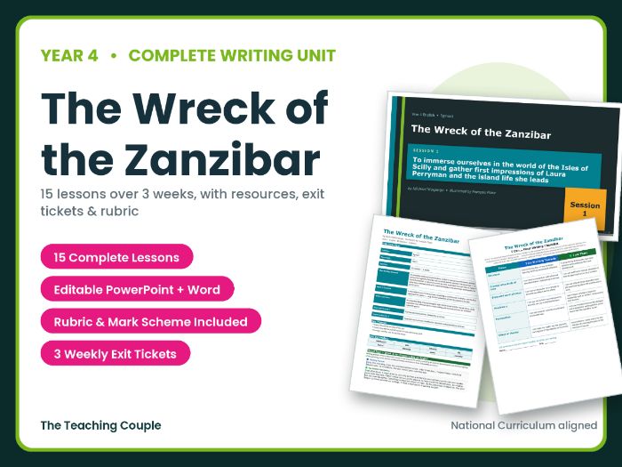 The Wreck of the Zanzibar | Year 4 English Unit | 15 Complete Lessons + Resources + Mark Scheme