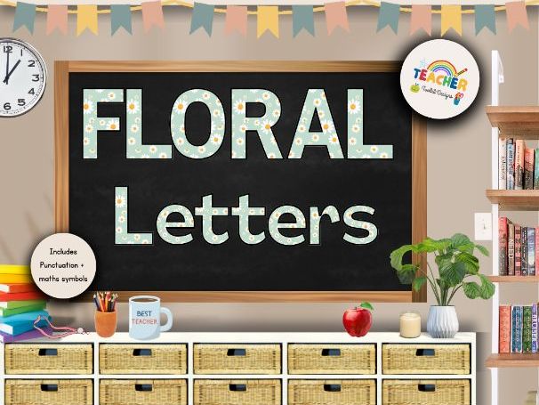 Custom Floral Alphabet Display Lettering – Includes Punctuation & Maths Symbols