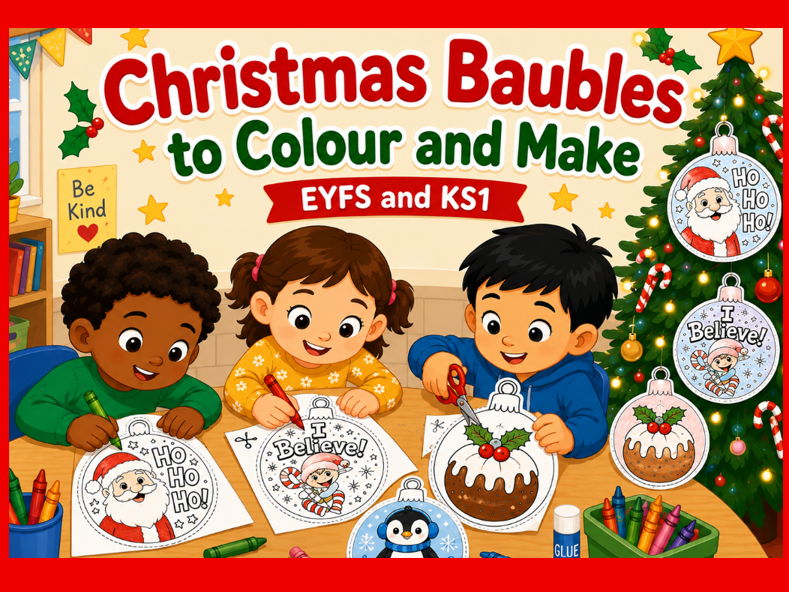 Colour, Cut and Make Christmas Baubles