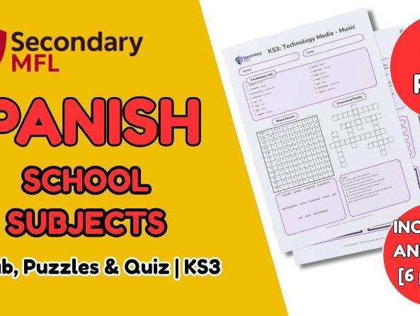 KS3 Spanish Activity Pack: School Subjects