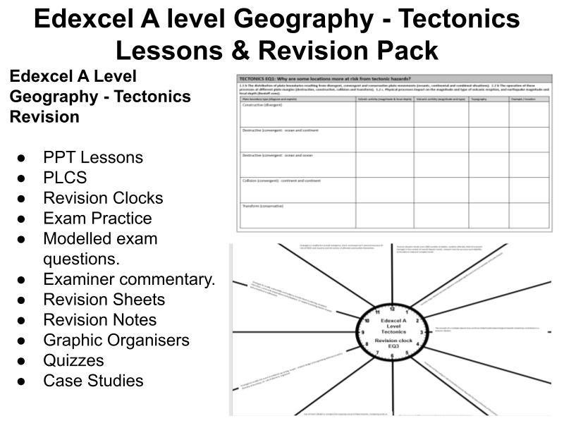 Edexcel A Level Geography Tectonics Lessons and Revision