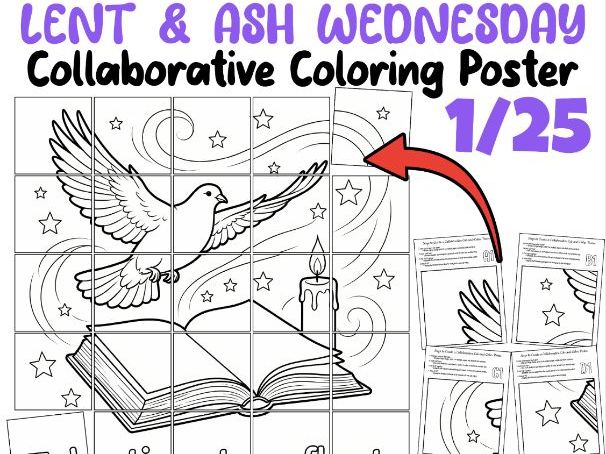 Lent & Ash Wednesday Collaborative Coloring Poster | A Time to Reflect