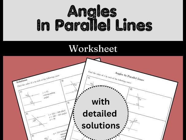 Angles In Parallel Lines Free Worksheet