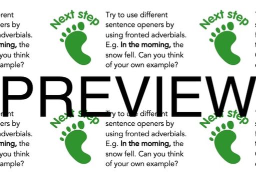 Year 3 English Next Step Stickers - Editable