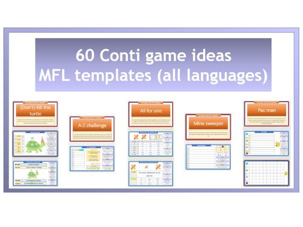 60 Conti style EPI templates for MFL learning games (MARS/EARS)