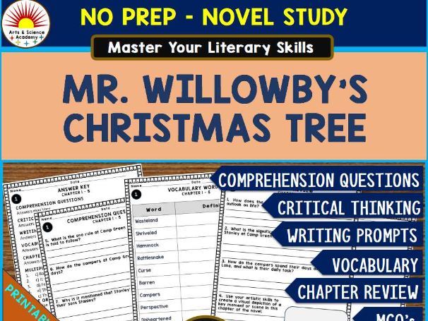 MR. WILLOWBY’S CHRISTMAS TREE Story Study Comprehension, Critical Thinking, Vocab, MCQs, True or Fal