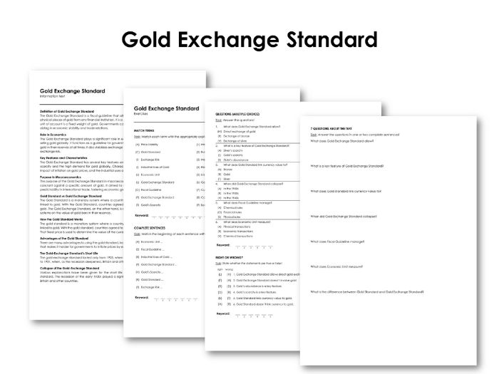 Gold Exchange Standard Teaching Resources