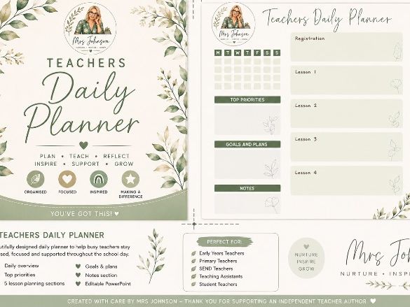 Teachers Daily Planner (Editable)