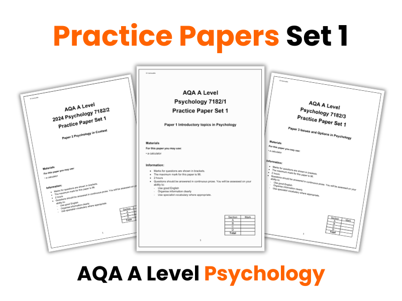 Practice Exam Papers Set 1 | A Level Psychology (AQA)