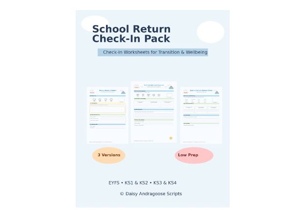 Back to School Reset – Emotional Check-In Worksheets (EYFS, Primary & Secondary)