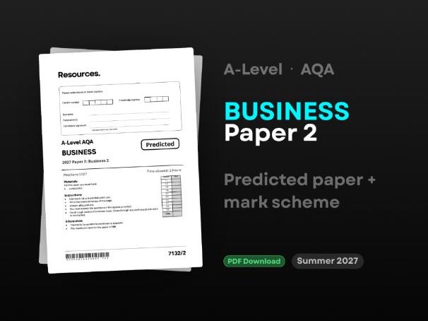 Predicted Paper 2 2027 A-Level Business AQA