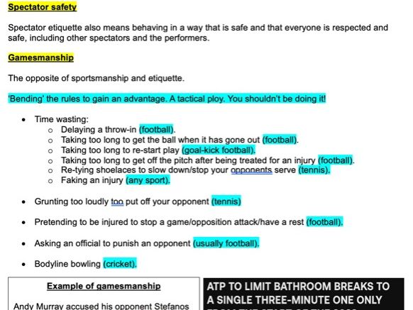 OCR Sport Studies, R184, TA2 Student workbook