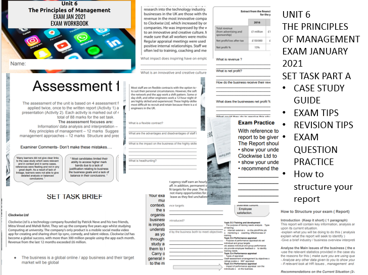 unit 6 principles of management exam case study 2021 clockwise ltd