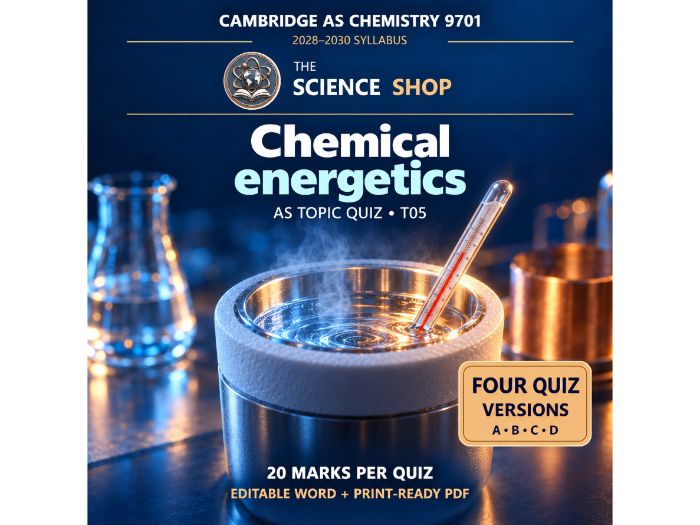 Chemical energetics | Cambridge AS Chemistry 9701 | 4 Revision Quizzes