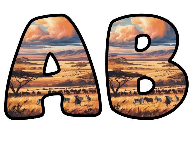 Serengeti Migration Alphabet Letters | Classroom Display, A-Z 0-9 and Signs