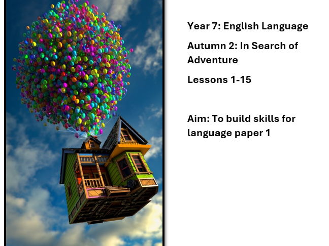 KS3: Adventure is out there English Language work booklet